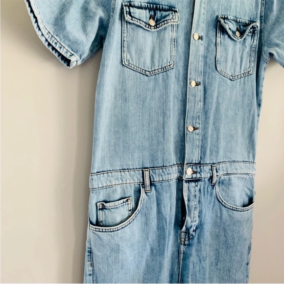 Zara Light Blue Denim Jumpsuit - Picture 9 of 14